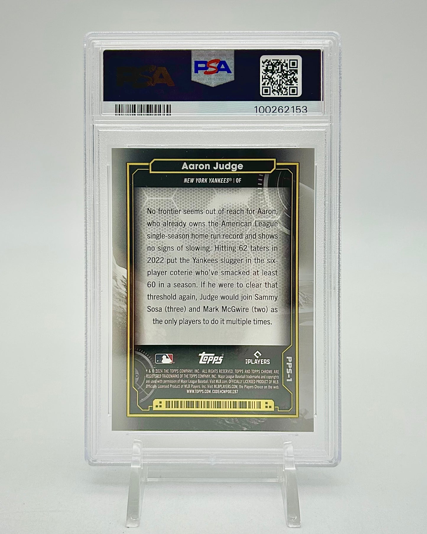 2024 Topps Chrome Cosmic Planetary Pursuit - The Sun: #PPS-1 Aaron Judge (PSA 9)