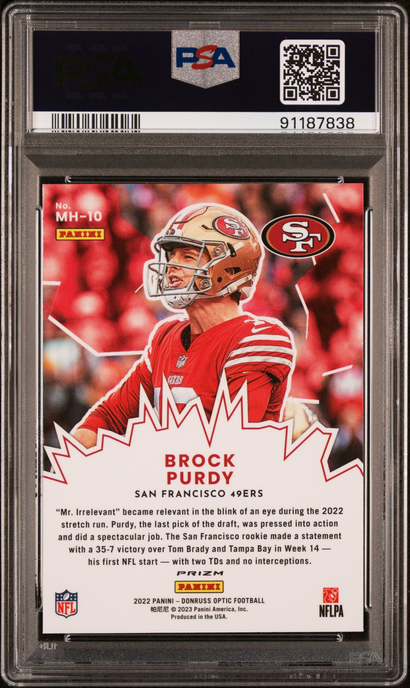 2022 Panini Donruss Optic My House Brock Purdy #MH-10 PSA 10