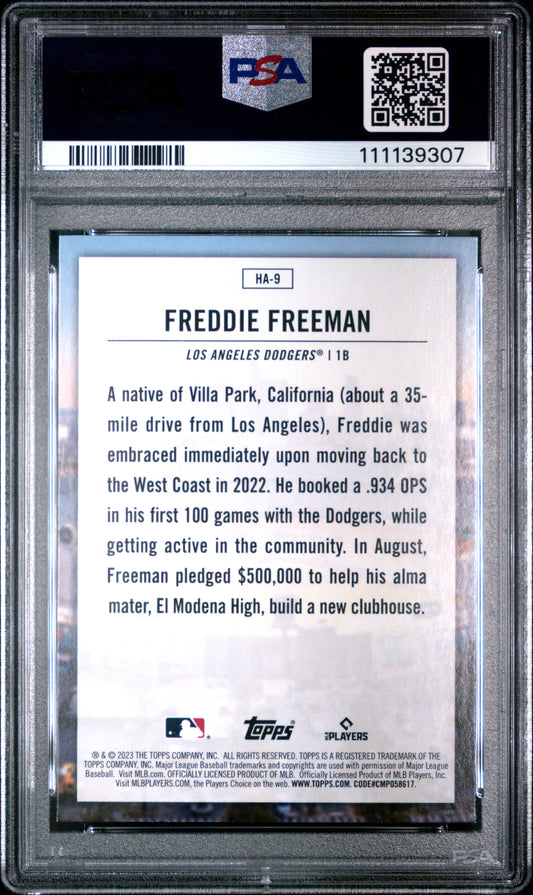 2023 Topps Home Field Advantage Freddie Freeman #HA9 PSA 9