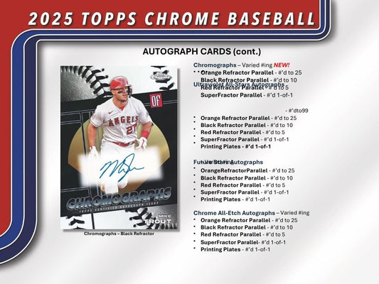 2025 Topps Chrome Baseball Hobby Jumbo box information