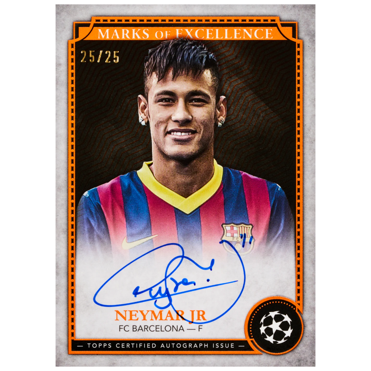 2024-25 Topps Museum Collection UEFA Club Competition Soccer Marks of Excellence Neymar Jr.