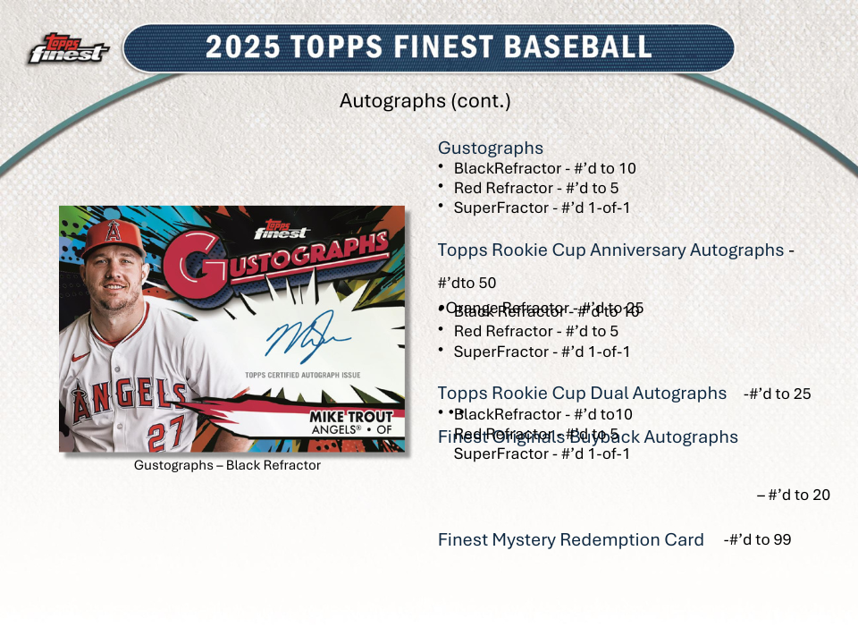 2025 Topps Finest Baseball Hobby Box