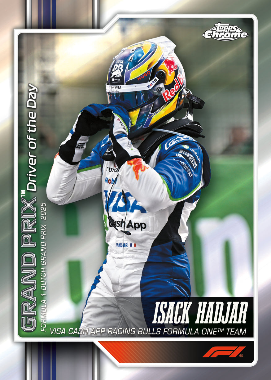 2026 Topps Chrome Formula 1 Isack Hadjar Driver of the Day Card