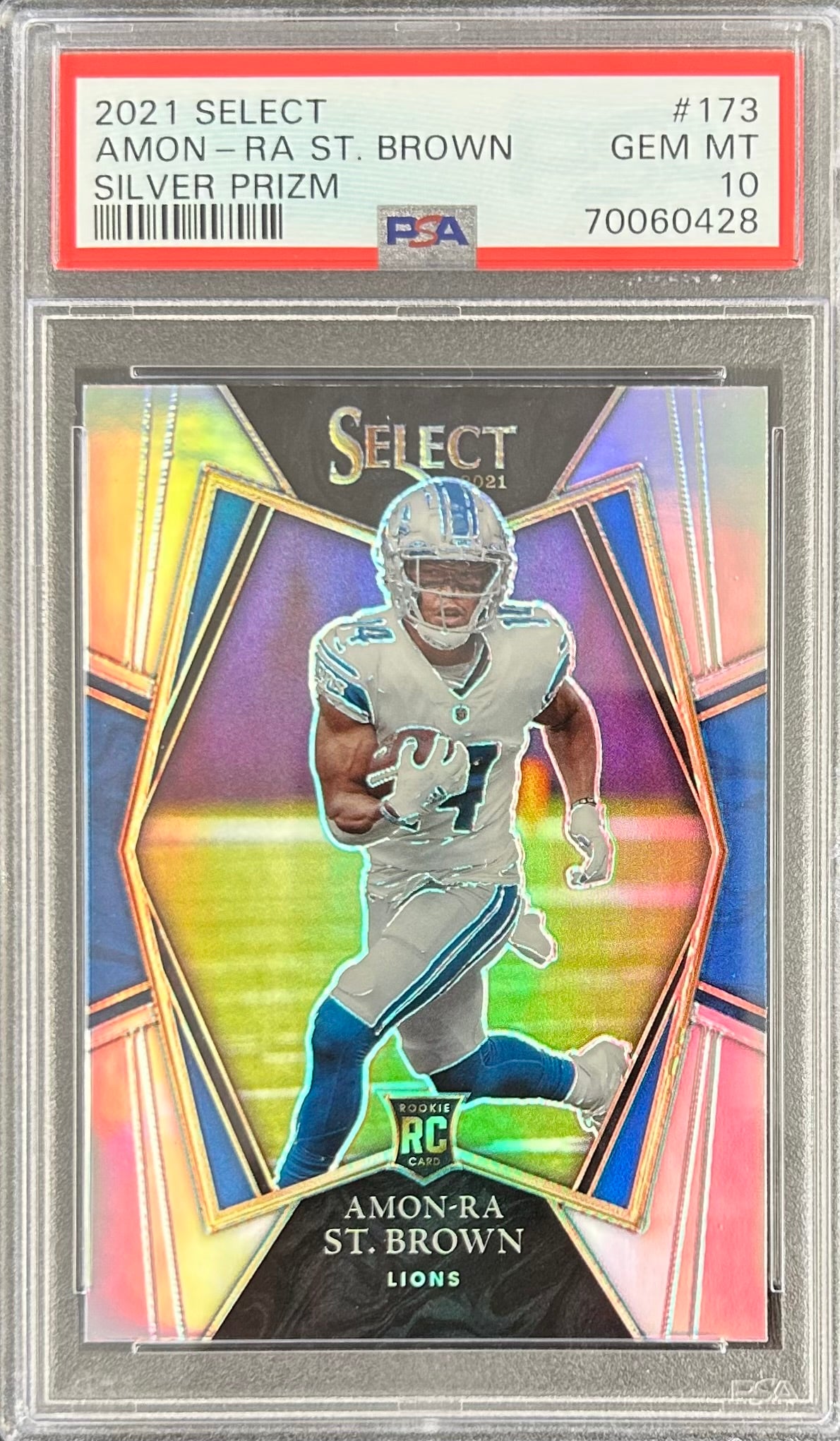 2021 Panini Select Silver Prizm #173 Amon-Ra St. Brown PSA 10 – RL