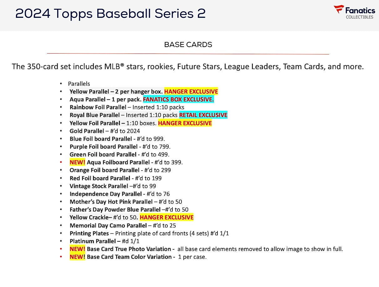 2024 Topps Series 2 Baseball Value Box