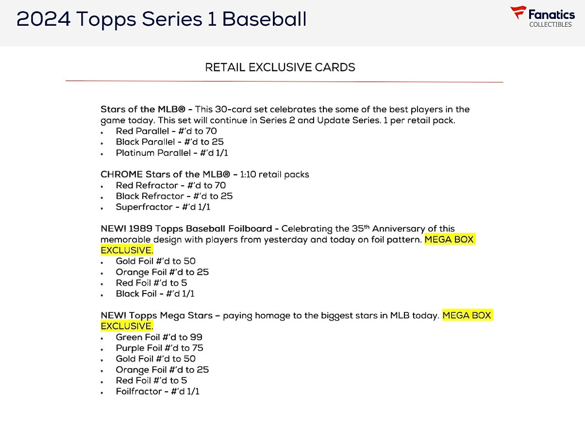 2024 Topps Series 1 Baseball Monster Box