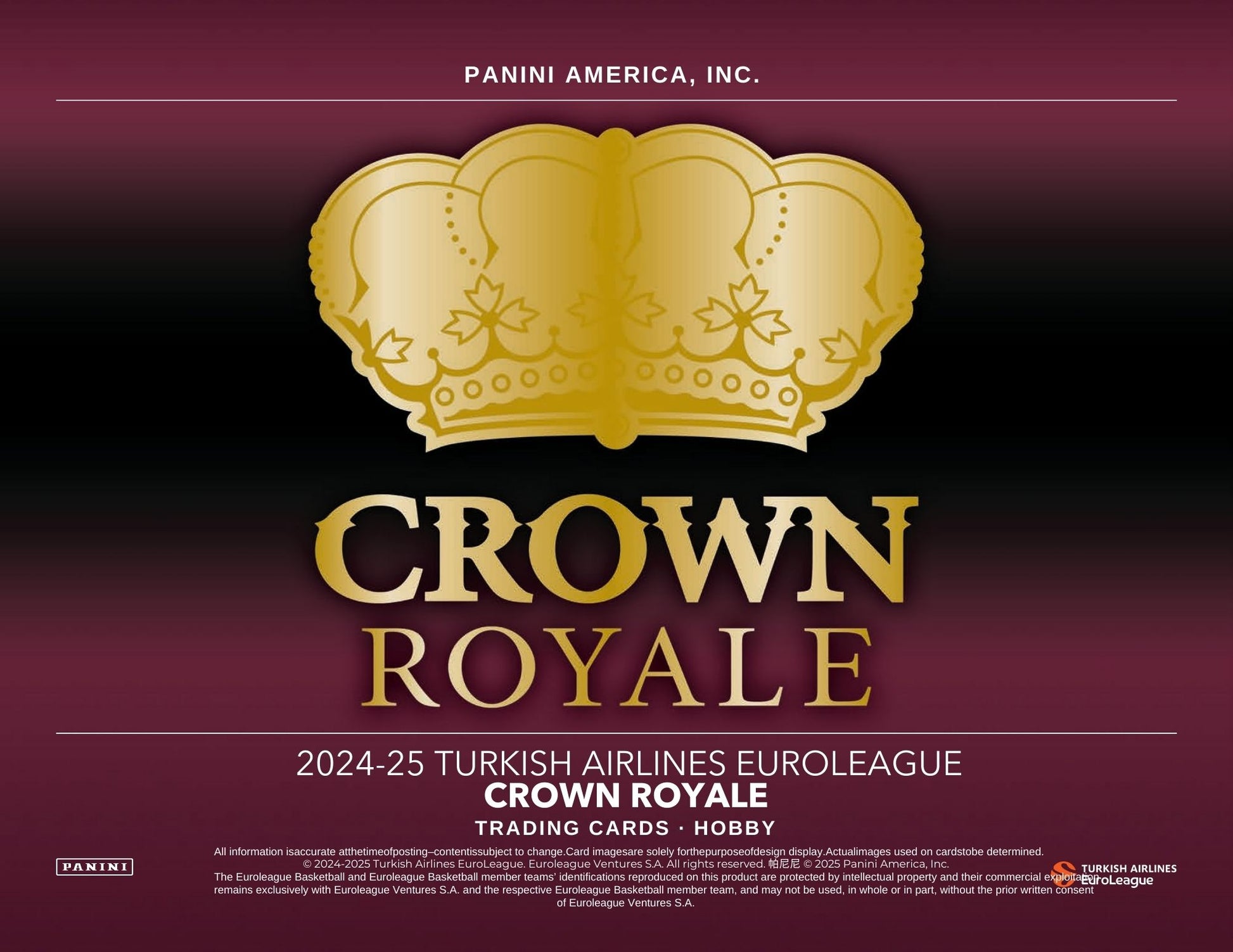 2024-25 Panini Crown Royale EuroLeague Basketball Hobby Box