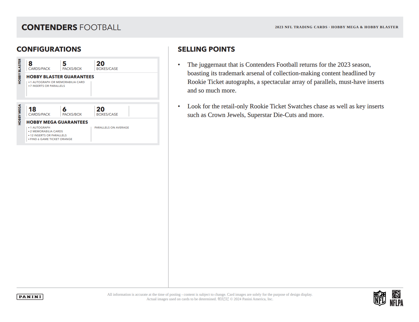 2023 Panini Contenders Football Hobby Blaster Box