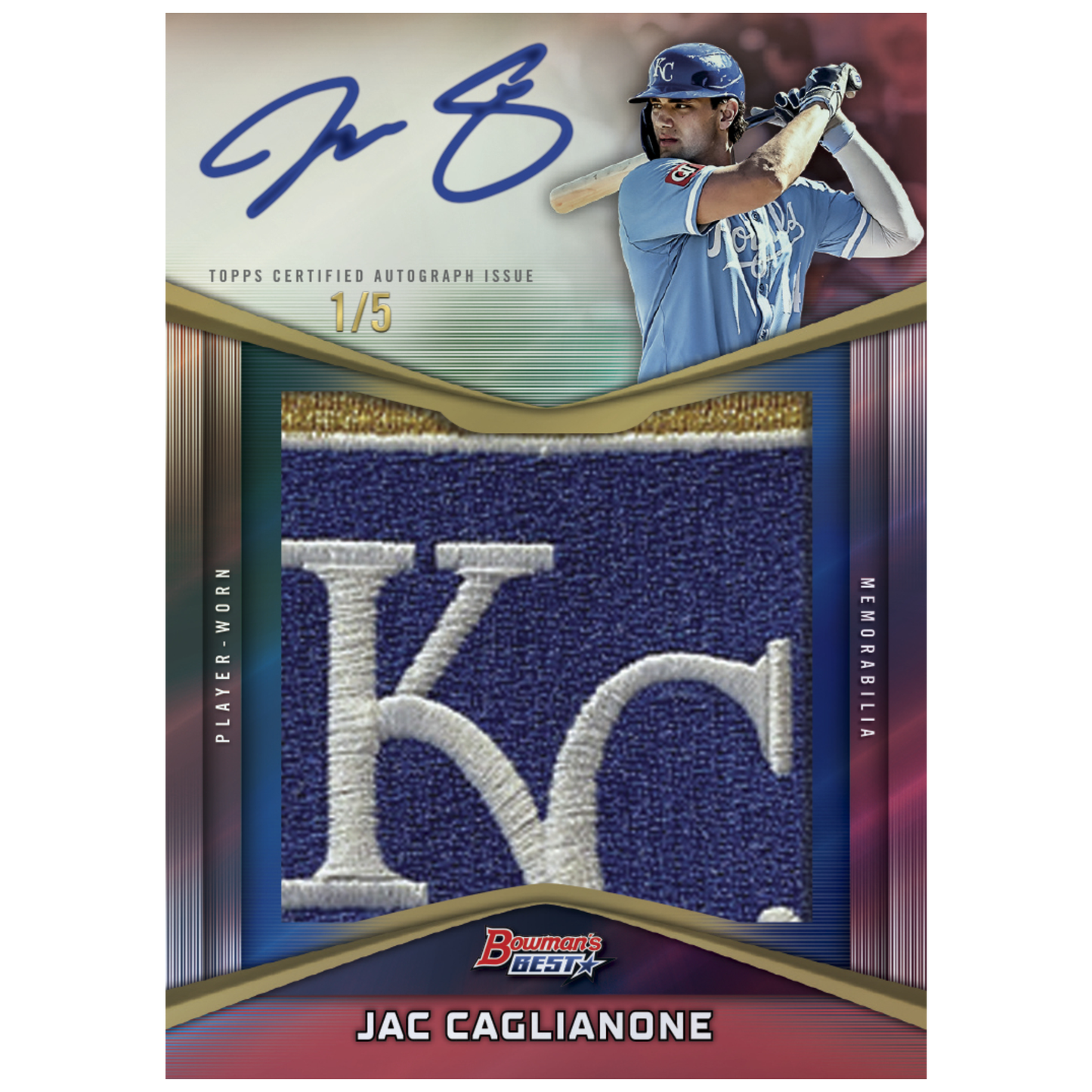 2025 Bowman's Best Baseball Prospect Patch Autograph Jac Caglianone