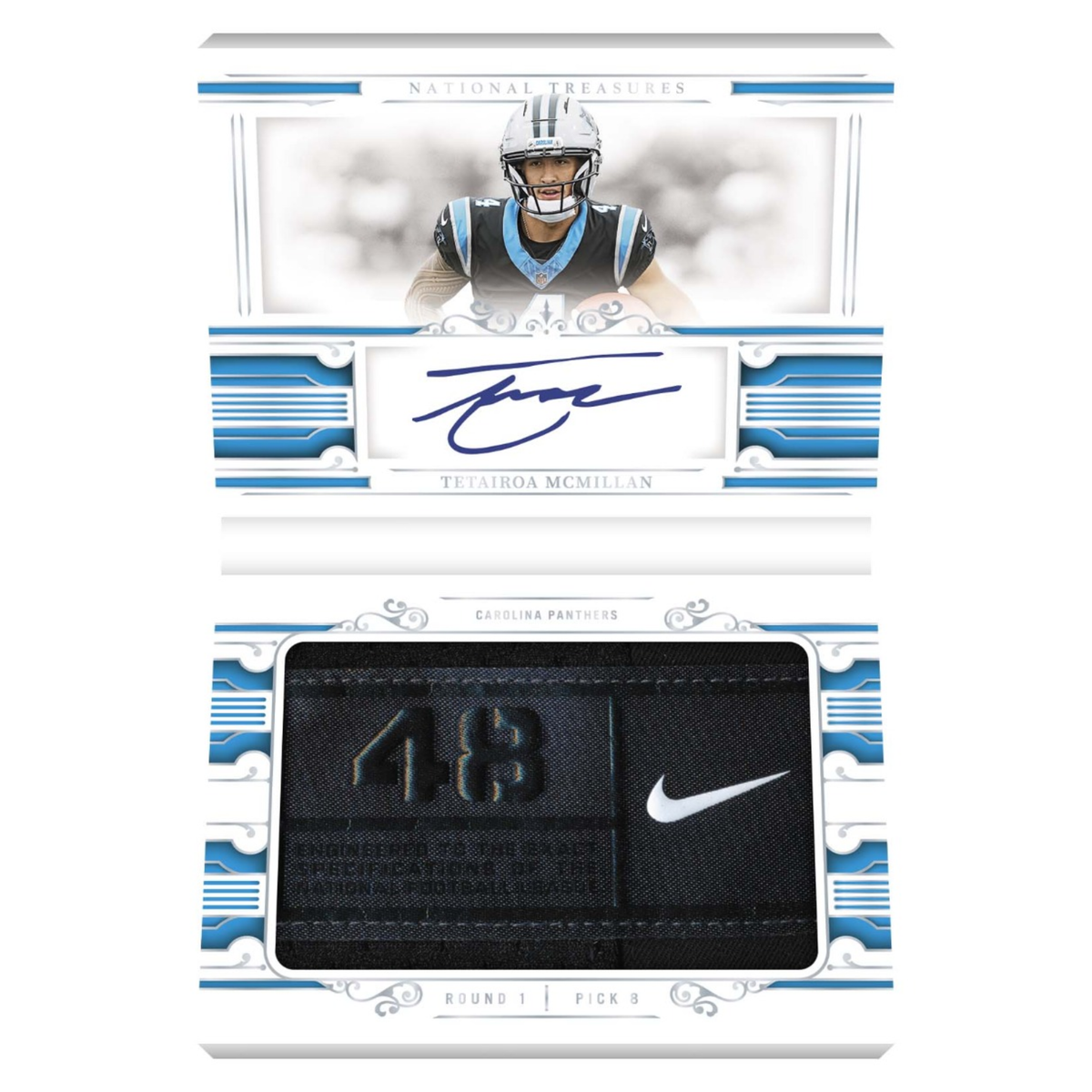 2025 Panini National Treasures Football Rookie Jumbo Prime Signatures Booklet Laundry Tag Tetairoa McMillan