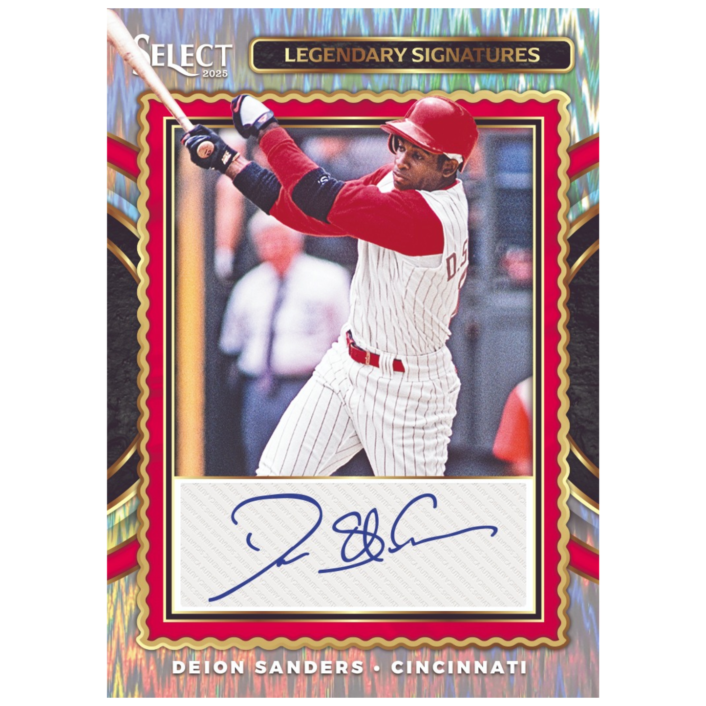 2025 Panini Select Baseball Legendary Signatures Flash Prizm Deon Sanders