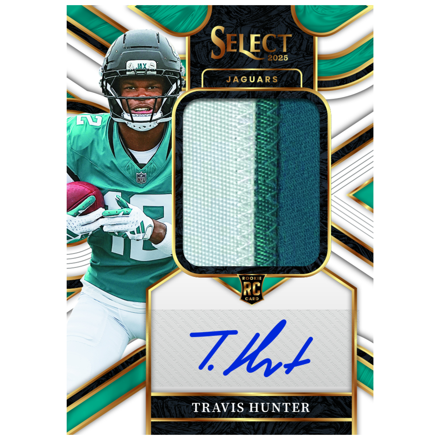 2025 Panini Select Football Rookie Jumbo Patch Auto Travis Hunter