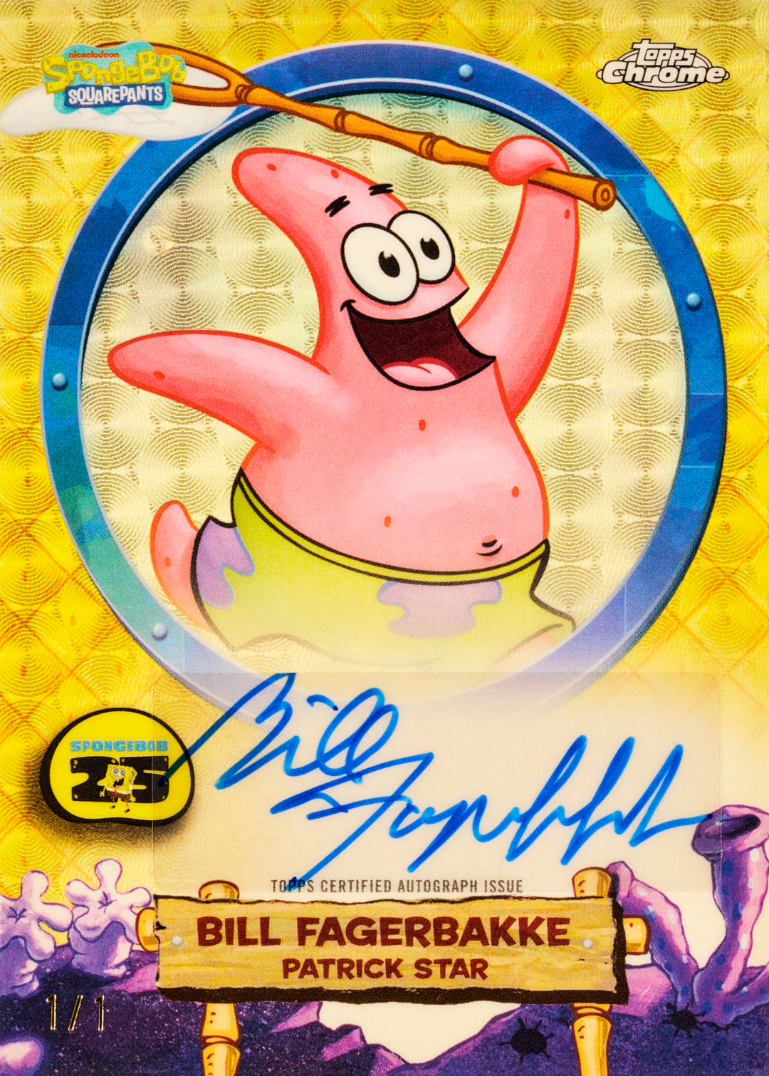 2025 Topps Chrome SpongeBob Autograph Card