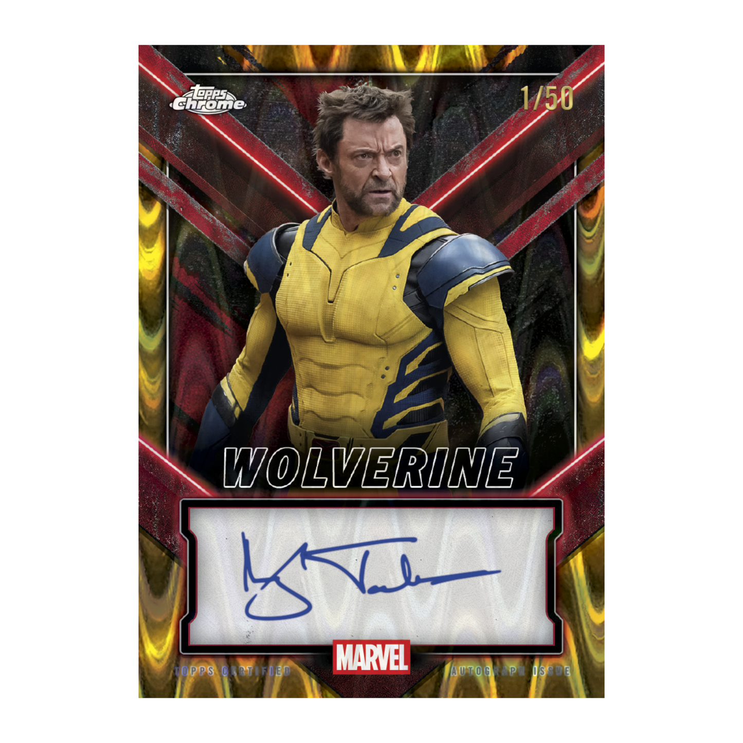 2025 Topps Marvel Chrome Deadpool Hugh Jackman Autograph as Wolverine