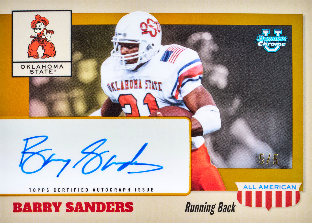 2026 Bowman Football Barry SAnders 1955 All-American Autograph Card