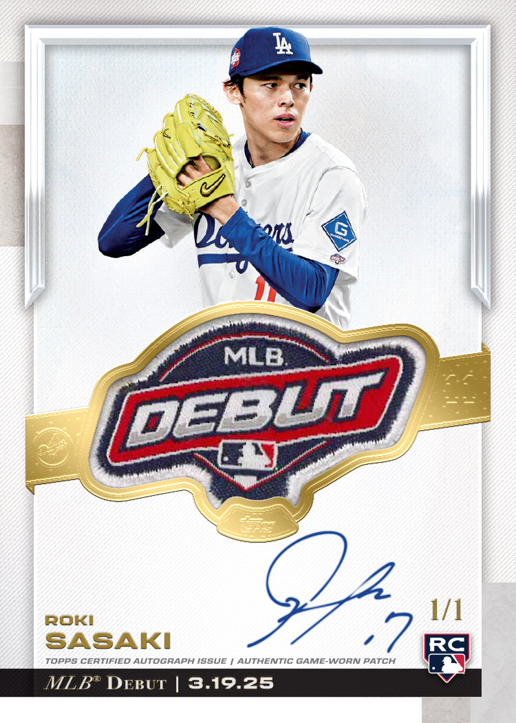 2025 Topps Chrome Update Baseball MLB Debut Patch Roki Sasaki