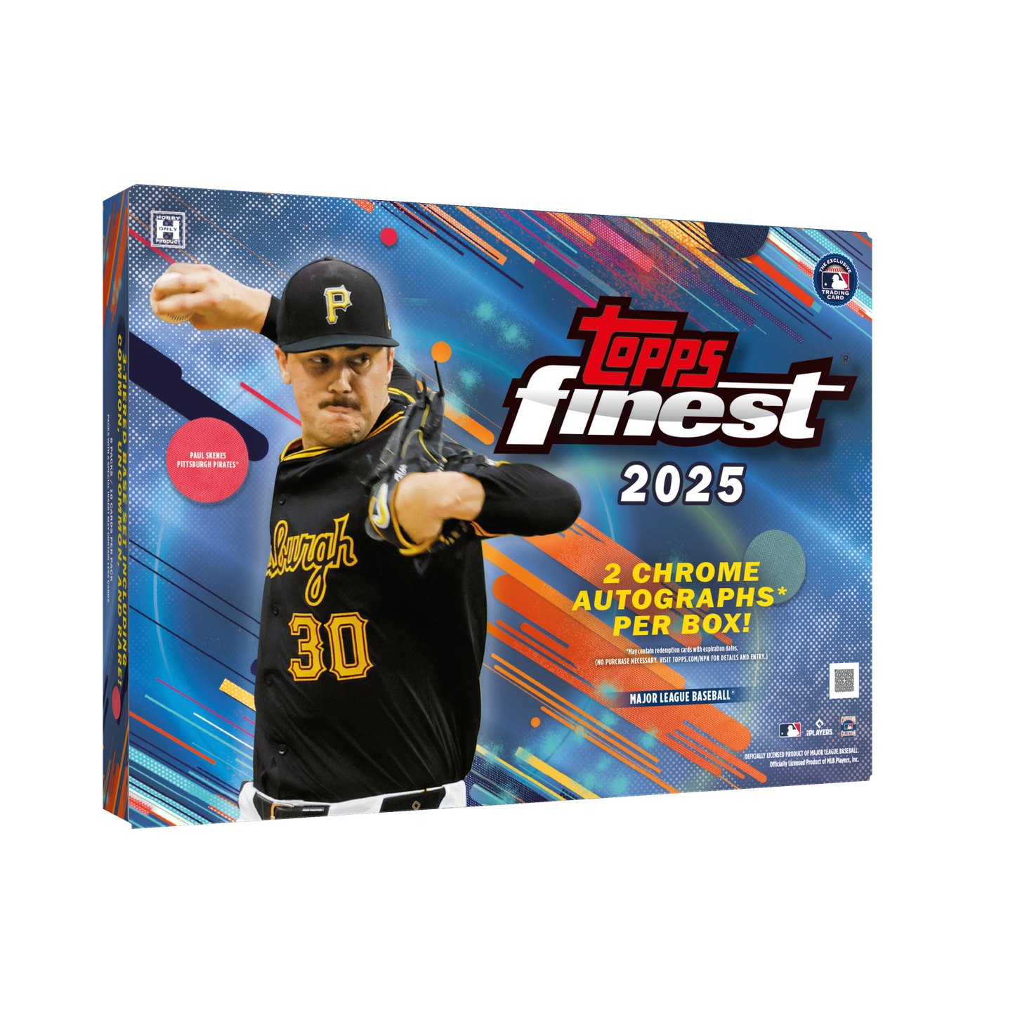 2025 Topps Finest Baseball Hobby trading card box with a baseball player on the cover