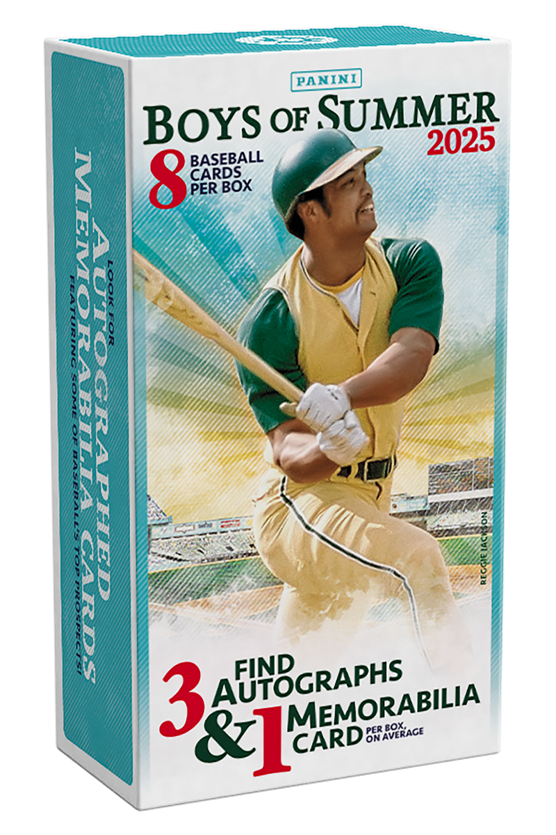 Panini Boys of Summer 2025 baseball hobby box with a player on the front