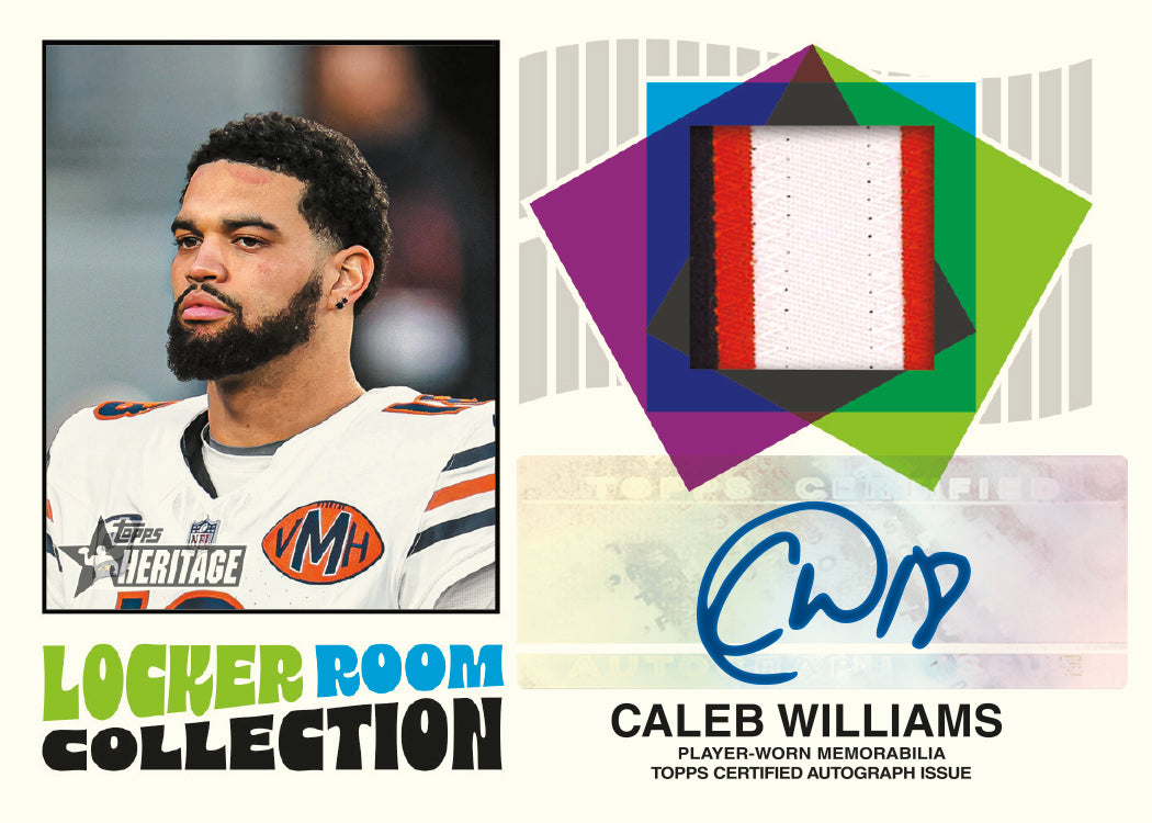 2026 Topps Heritage Football Caleb Williams Locker Room Relic Autographs Card