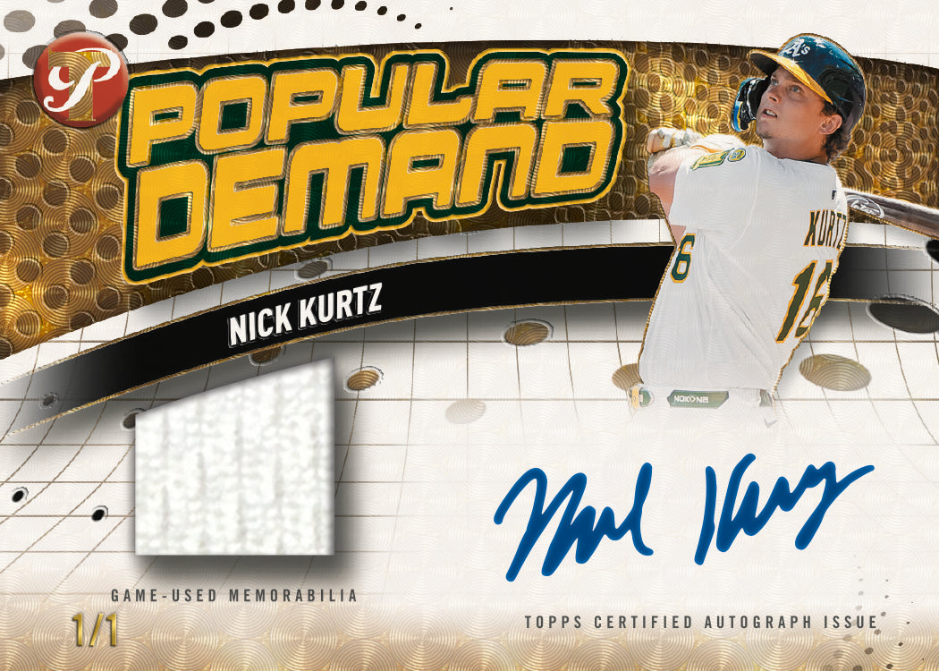 2026 Topps Pristine Baseball Nick Kurtz Popular Demand Autograph Relic Card