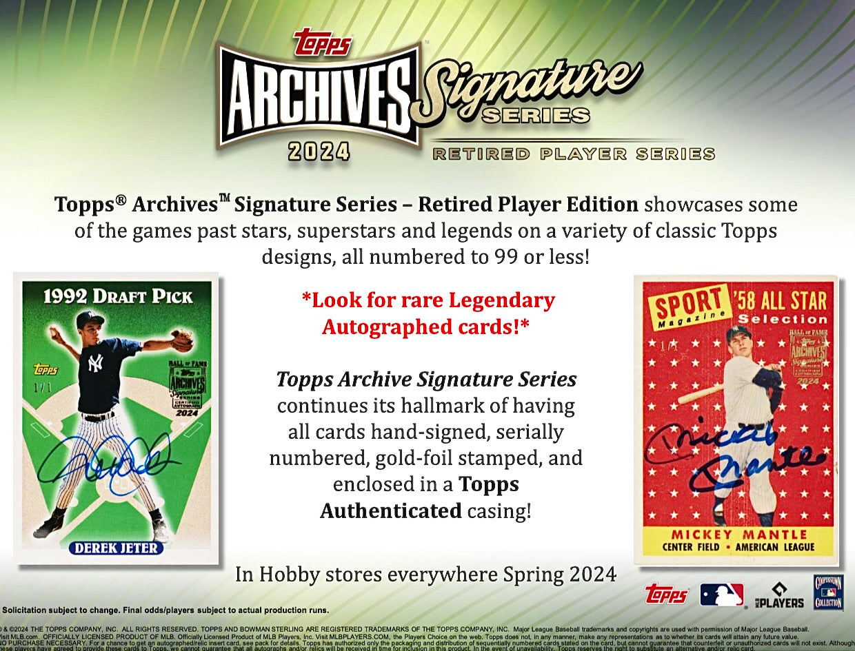 2024 Topps Archives Signature Series Retired Player Hobby Box