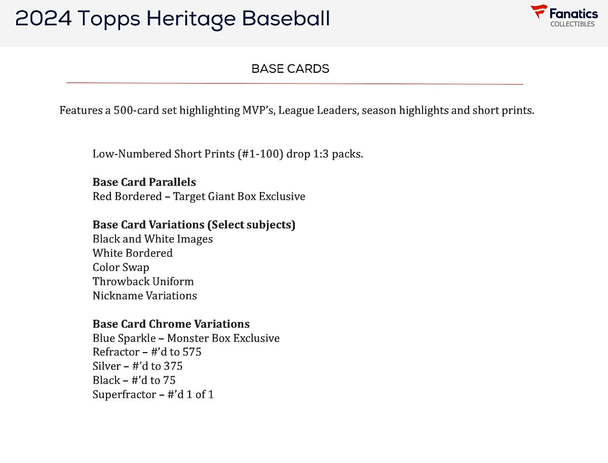 2024 Topps Heritage Baseball Giant Box