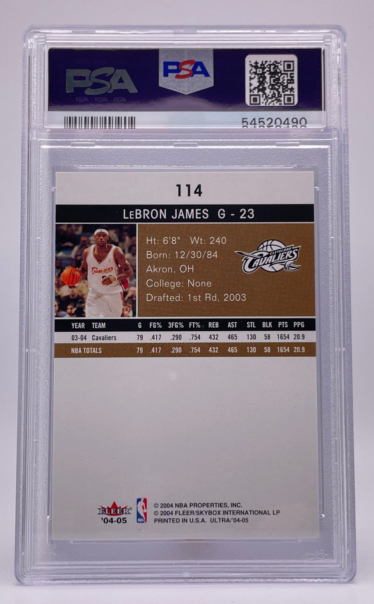 2004 Fleer Ultra LeBron James PSA 10
