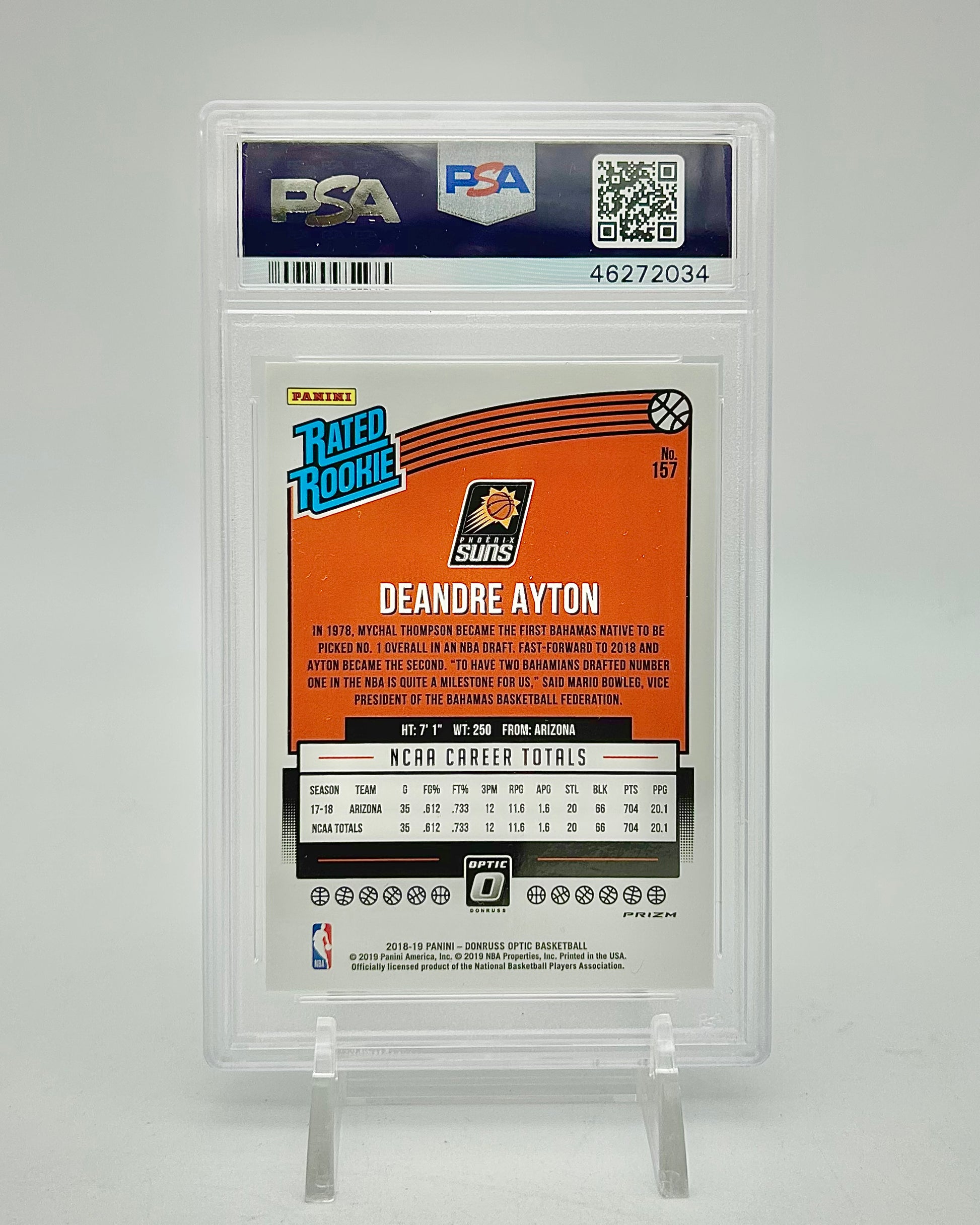 2018 Panini Donruss Optic Holo DeAndre Ayton #157 PSA 9