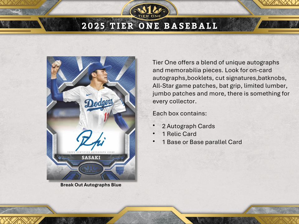 2025 Topps Tier One Baseball Hobby Box
