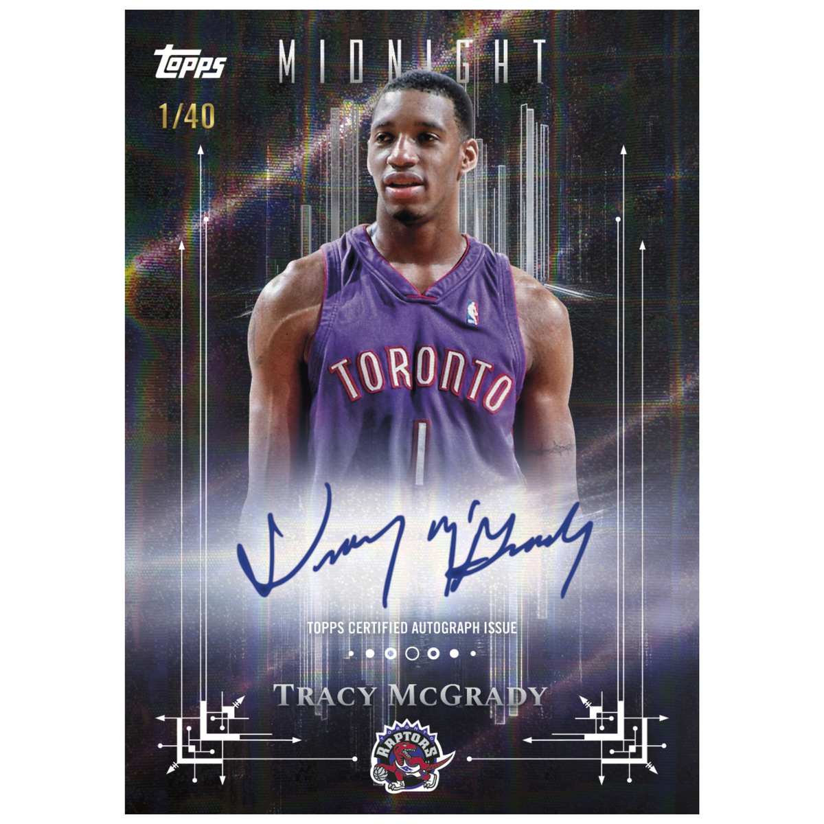 2025-26 Topps Midnight Basketball Autograph of Tracy McGrady