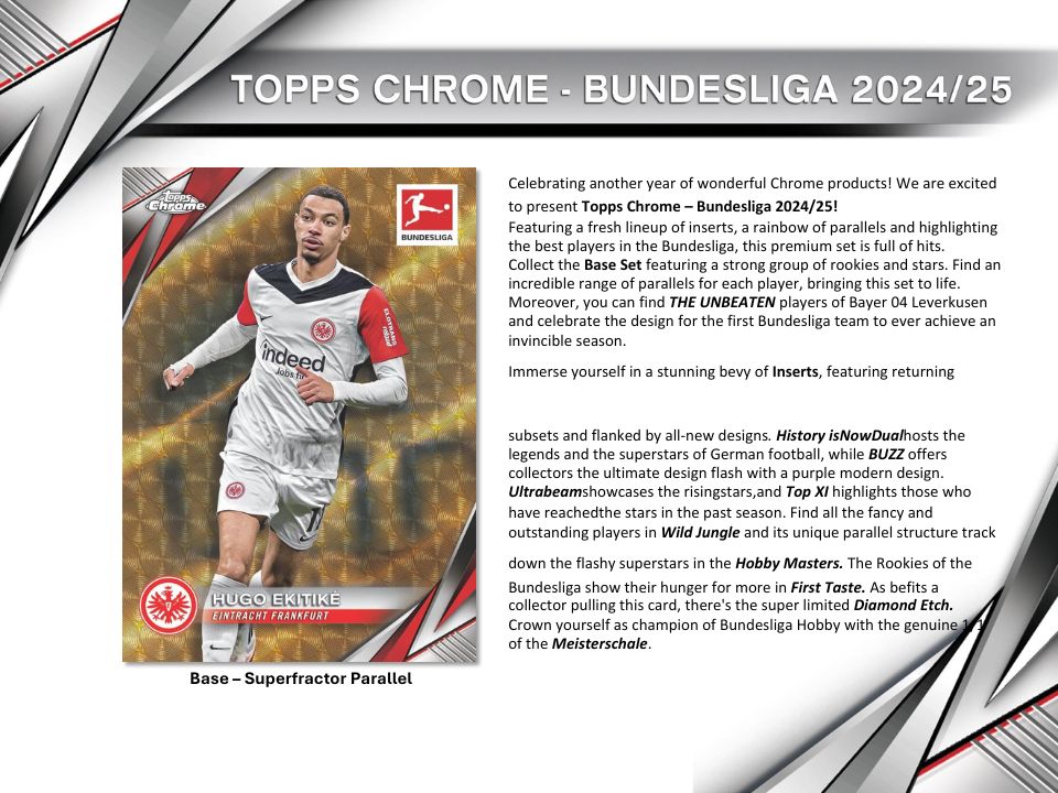 2024-25 Topps Chrome Bundesliga Soccer Hobby Box
