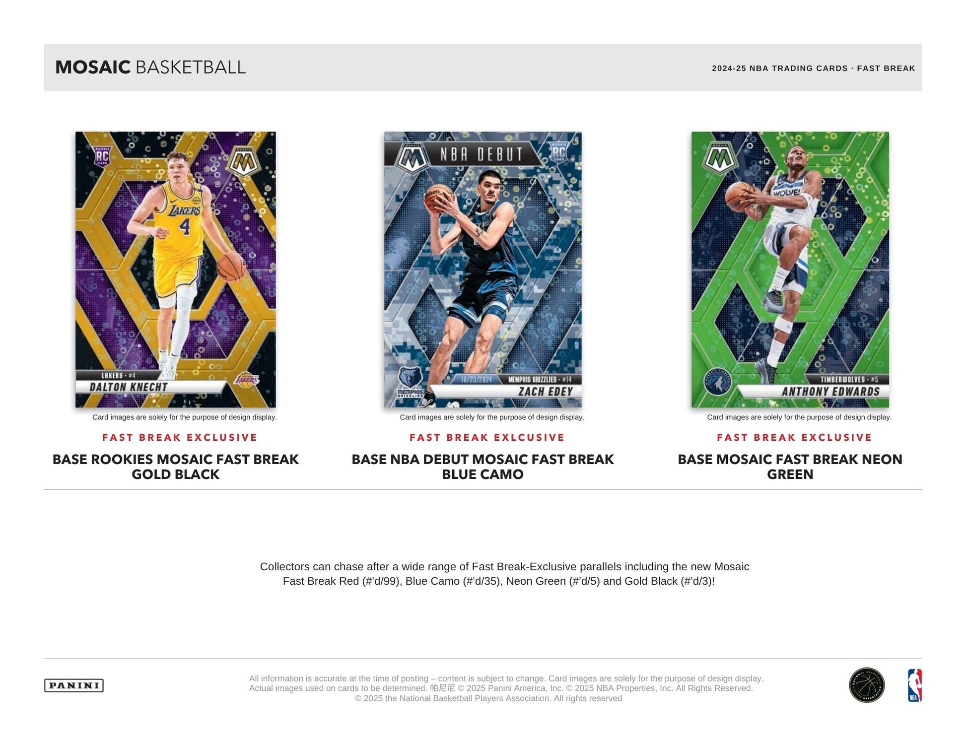 2024-25 Panini Mosaic Basketball Fast Break Box