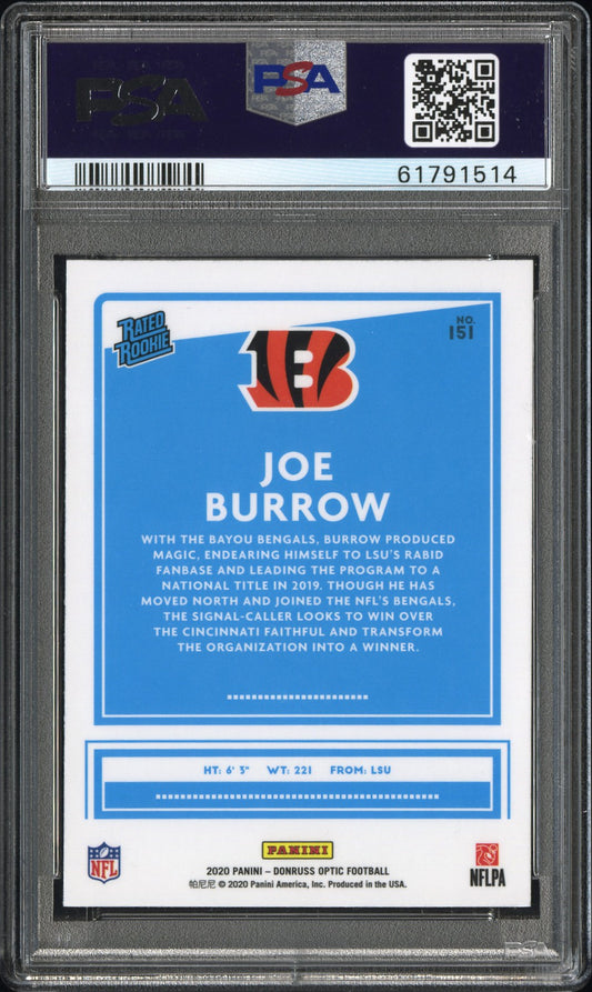2020 Panini Donruss Optic Joe Burrow #151 PSA 10 (61791514)