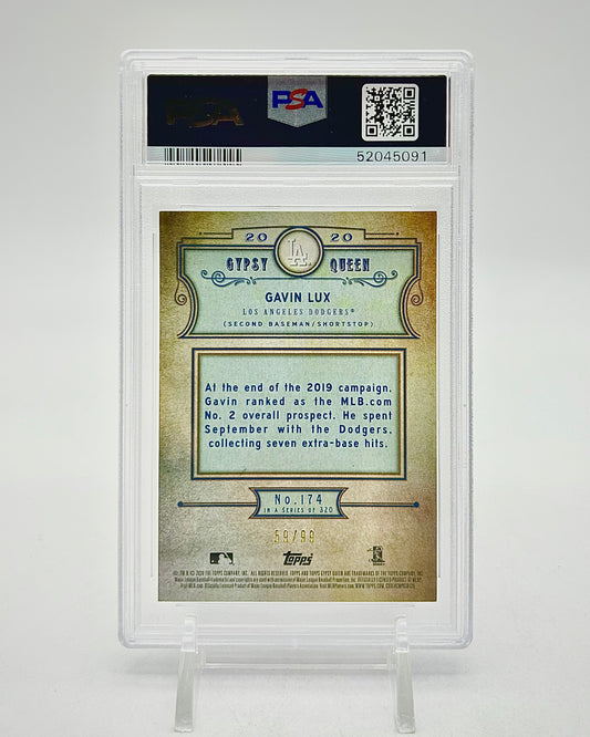 2020 Topps Gypsy Queen Chrome Box Topper Blue Refractor /99 Gavin Lux #174 PSA 10