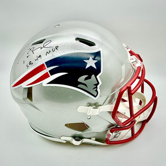 Tom Brady Autographed Authentic Helmet with MVP Inscription