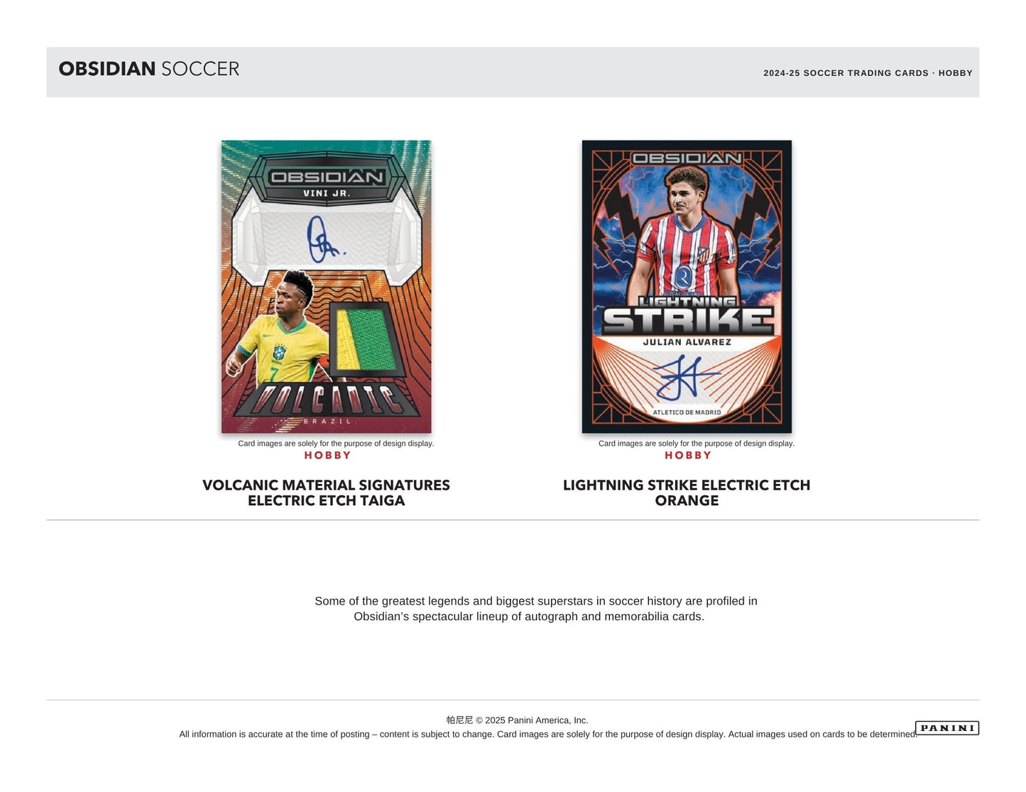 Two Panini Obsidian Soccer trading card packages on a white background
