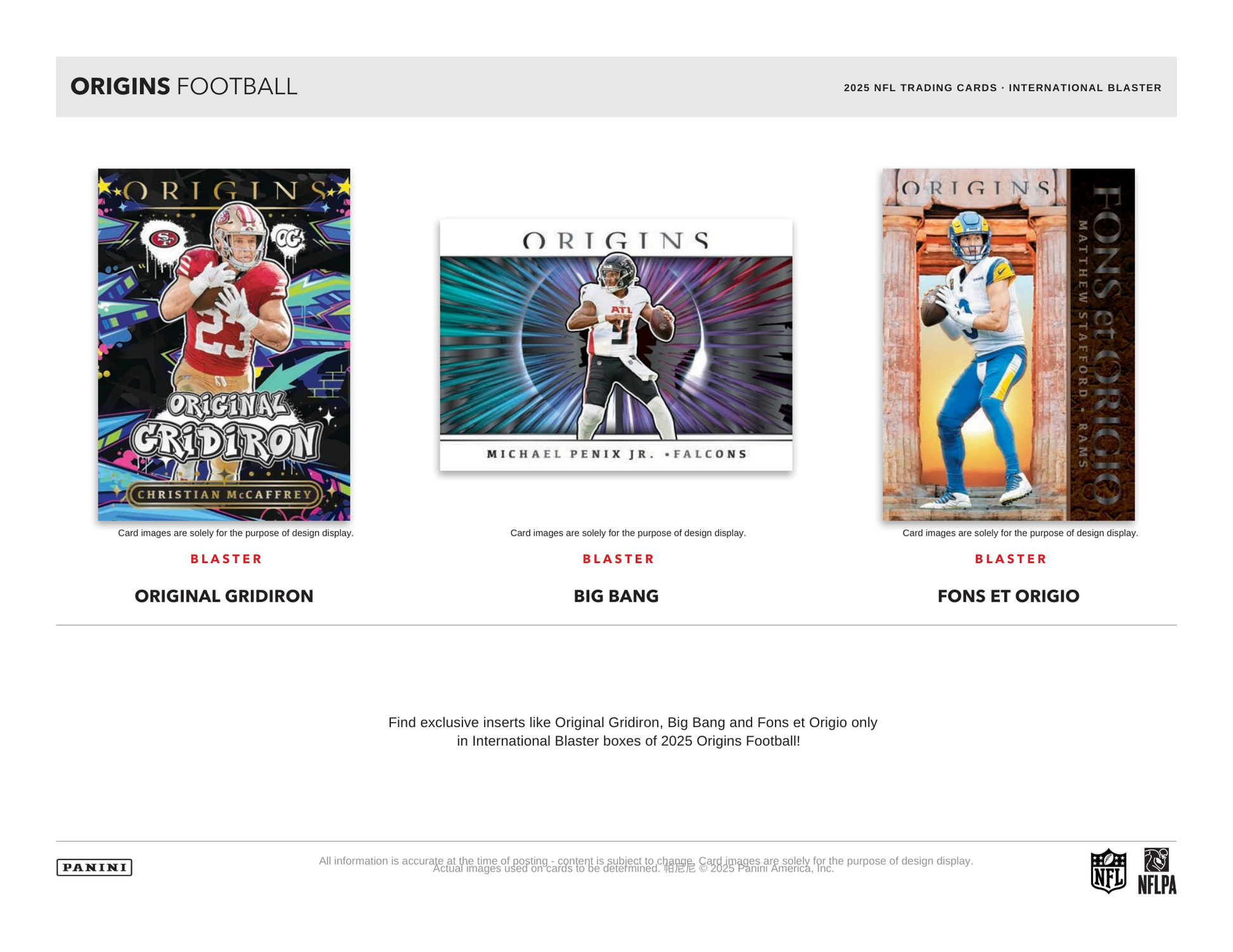 2025 Panini Origins Football International Blaster Box