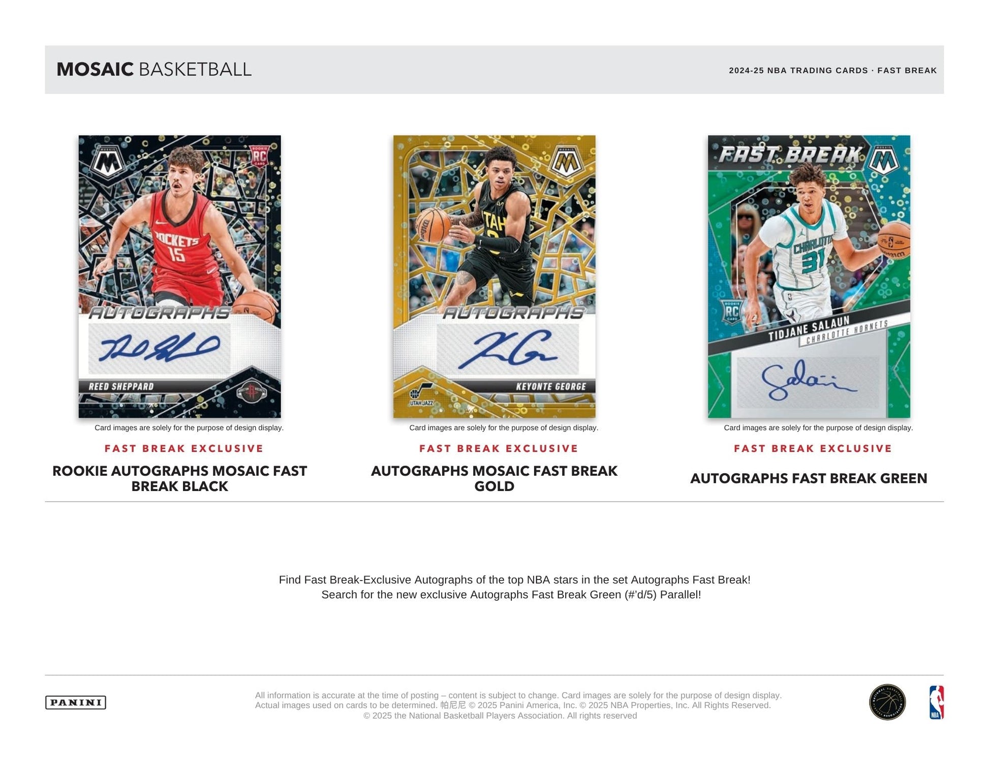 2024-25 Panini Mosaic Basketball Fast Break Box