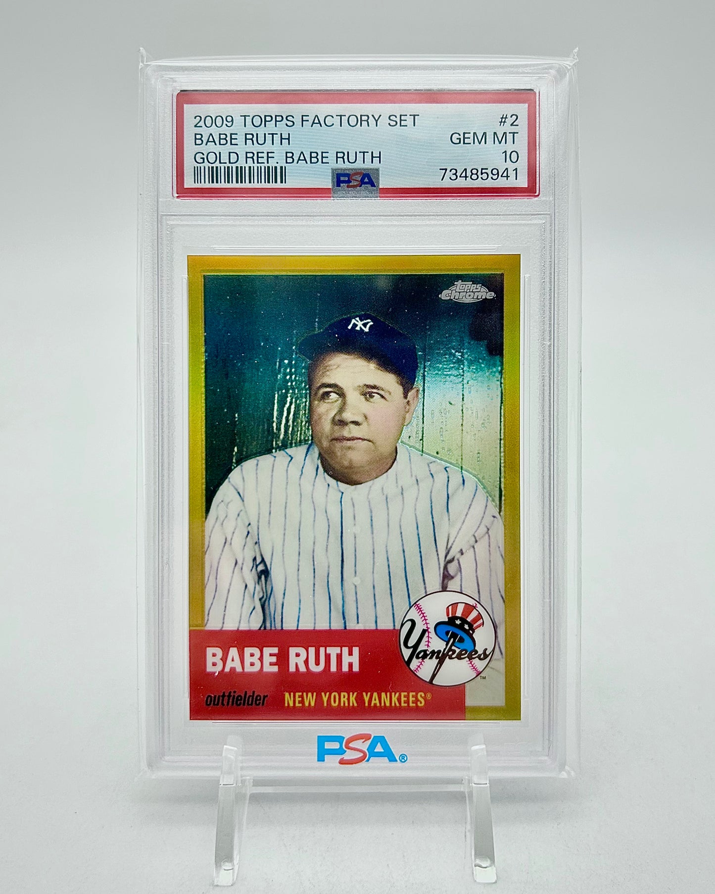 2009 Topps Factory Set Gold Refractor: #2 Babe Ruth (PSA 10)