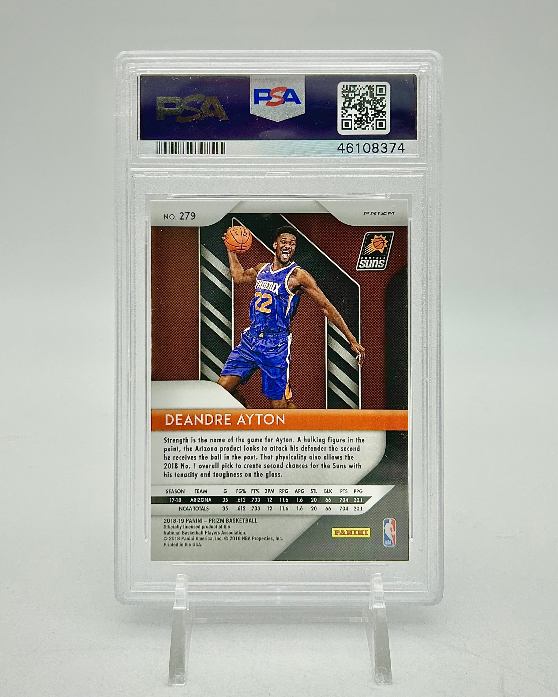 2018 Panini Prizm Pink Ice DeAndre Ayton #279 PSA 9