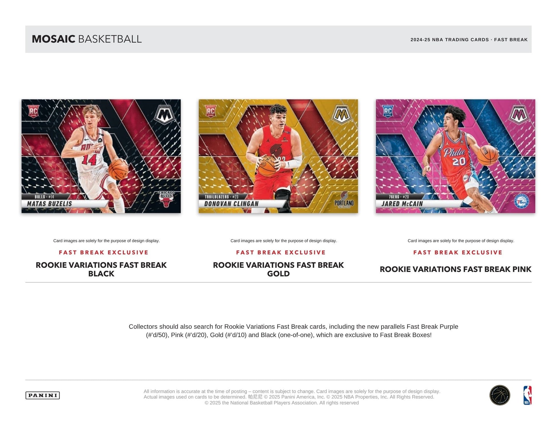 2024-25 Panini Mosaic Basketball Fast Break Box