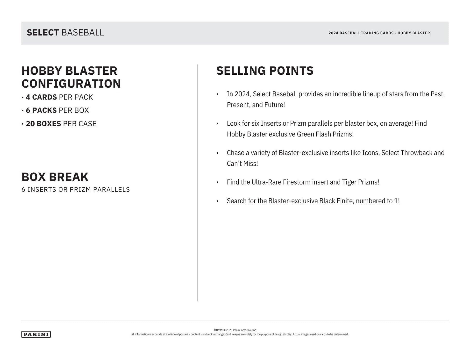 2024 Select Baseball Hobby Blaster