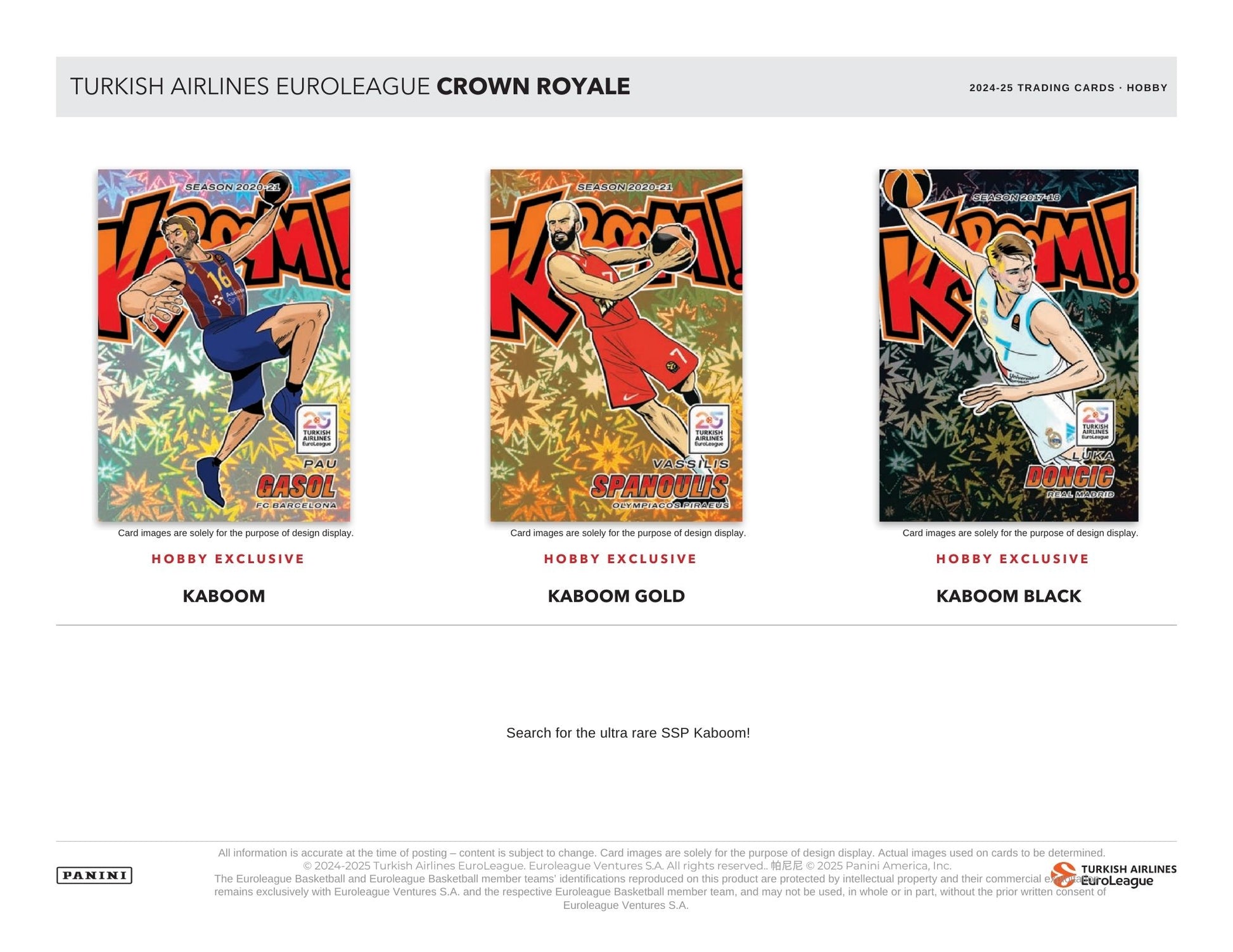 2024-25 Panini Crown Royale EuroLeague Basketball Hobby Box