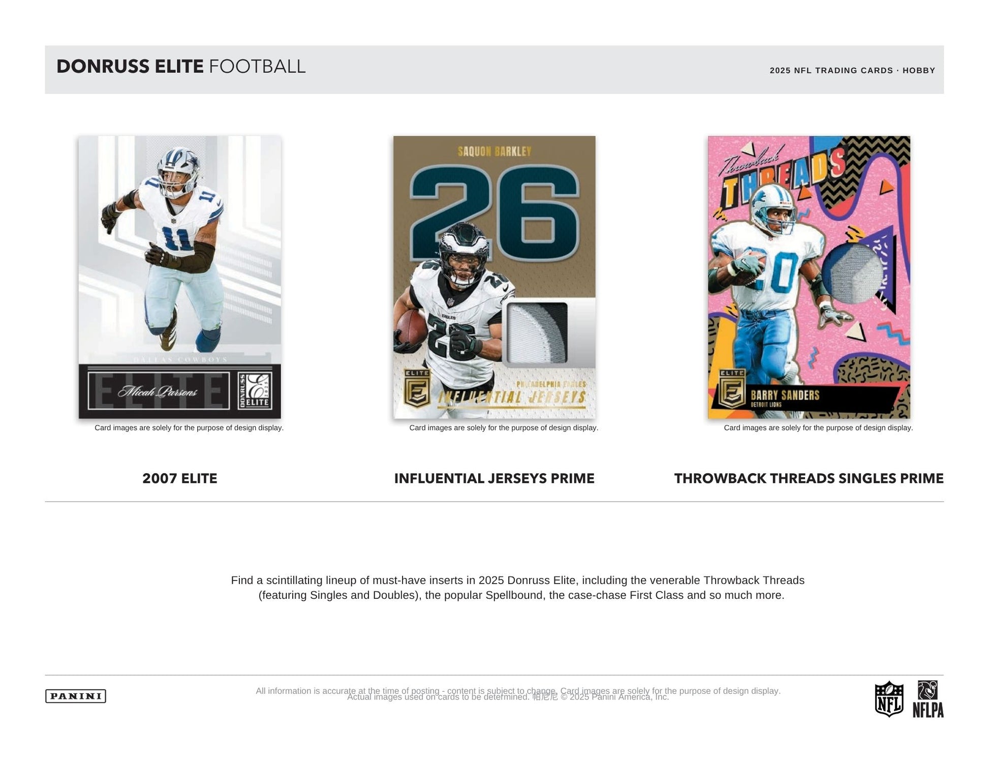 Donruss Elite Football trading card display with various cards featuring football players and designs.
