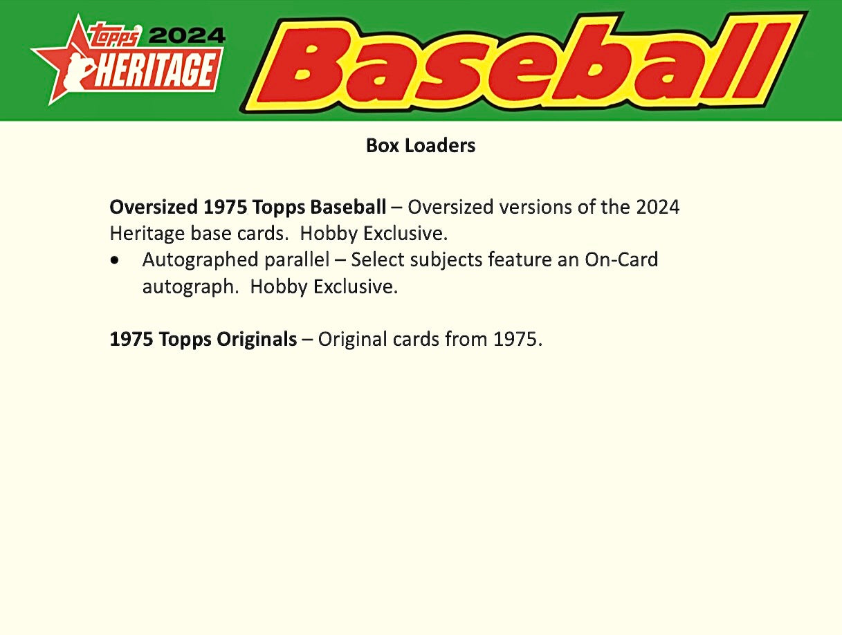 2024 Topps Heritage Baseball Hobby Sealed Case (12 Boxes)