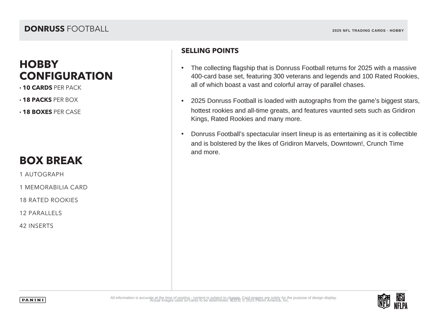 2025 Panini Donruss Football Hobby Box