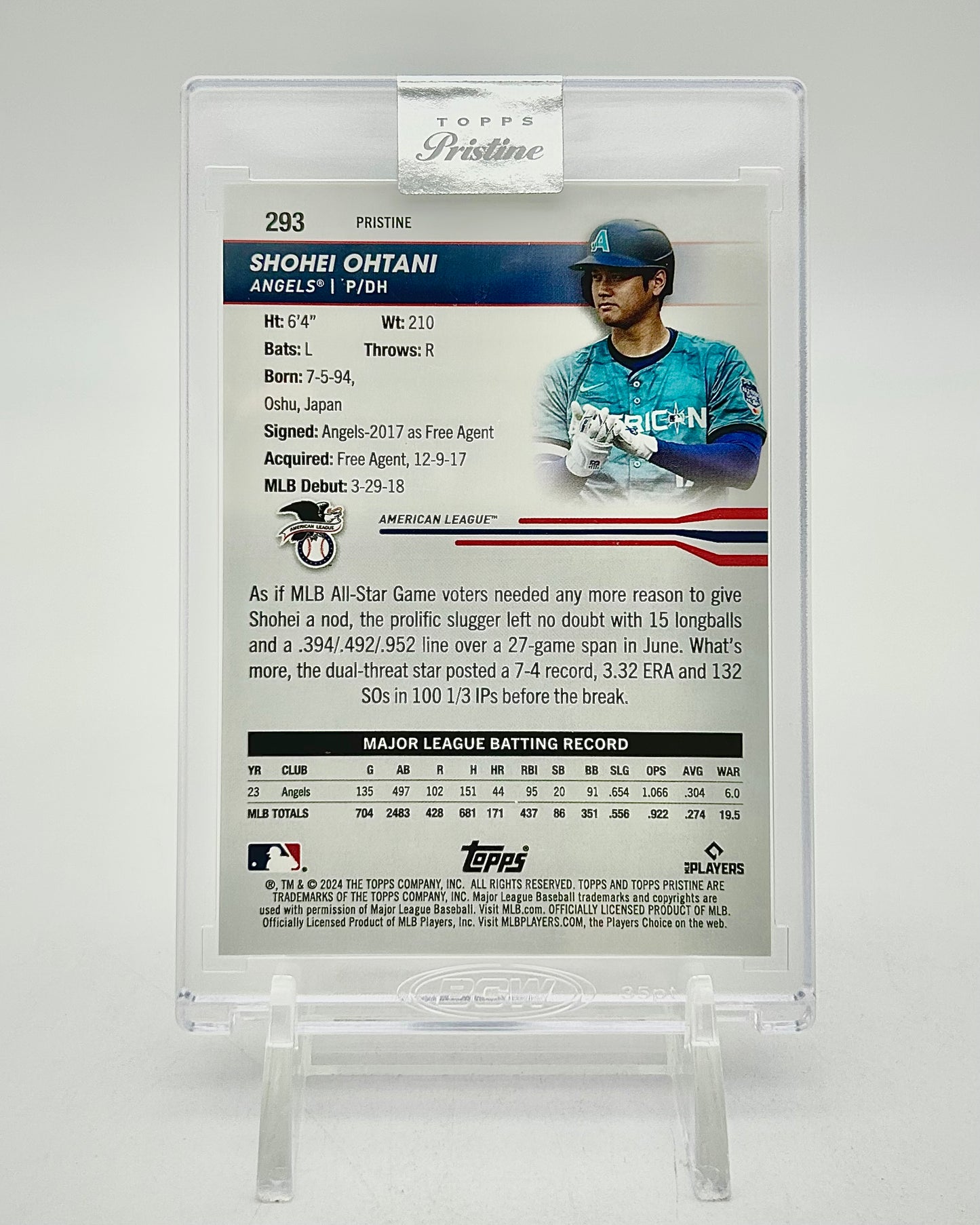 2024 Topps Pristine Blue Pristine Refractor /75: #293 Shohei Ohtani