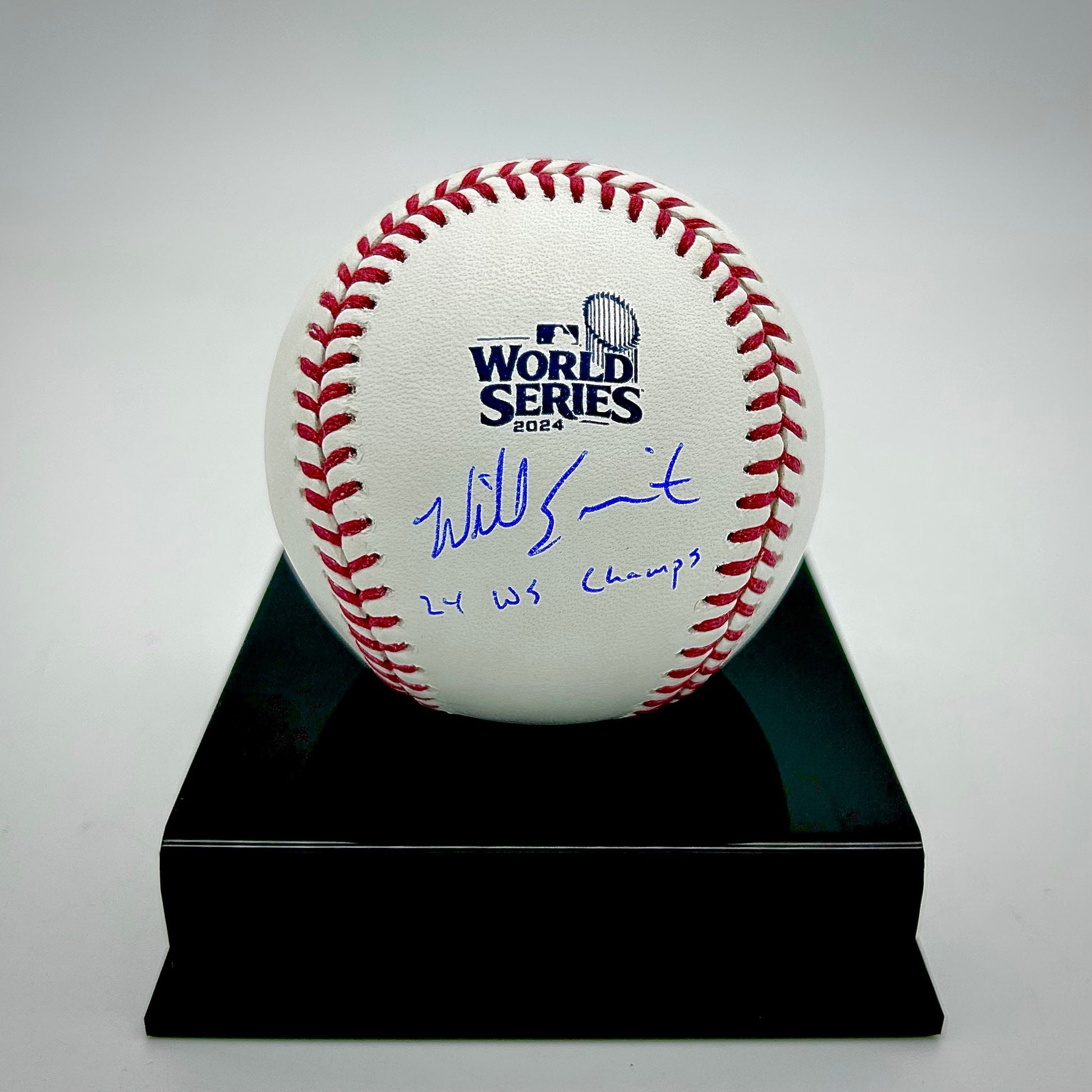 Will Smith Los Angeles Dodgers Autographed 2024 World Series Logo Baseball
