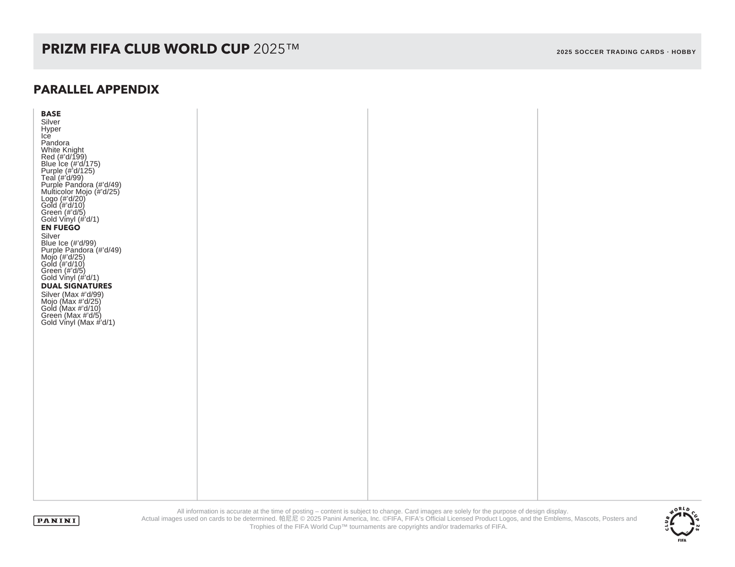 2025 Panini Prizm FIFA Club World Cup Soccer Hobby Box
