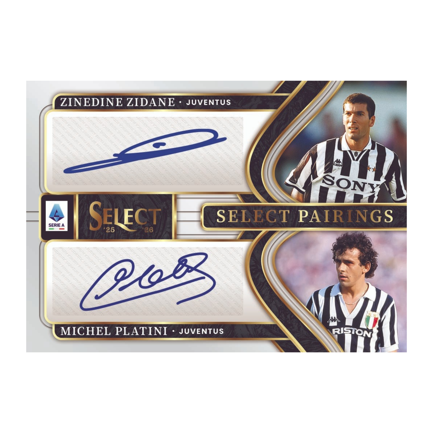 2025-26 Panini Select Serie A Soccer Select Pairings Zinedine Zidane & Michel Platini
